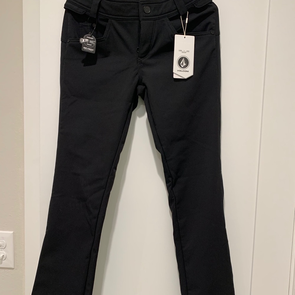 VOLCOM WOMENS BATTLE STRETCH PANTS - BLACK